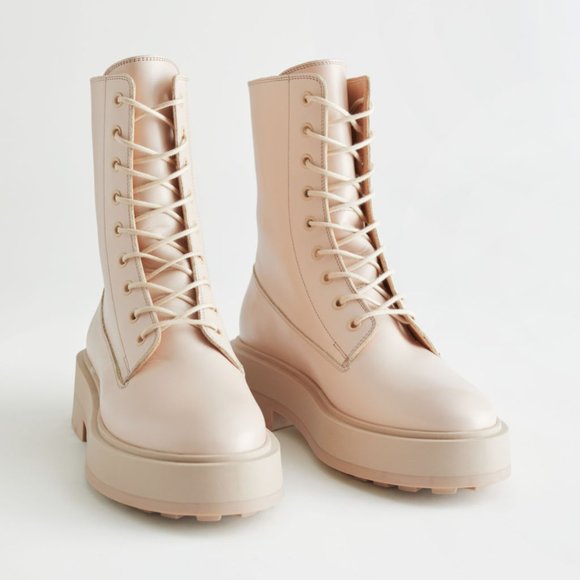 chunky platform leather boots